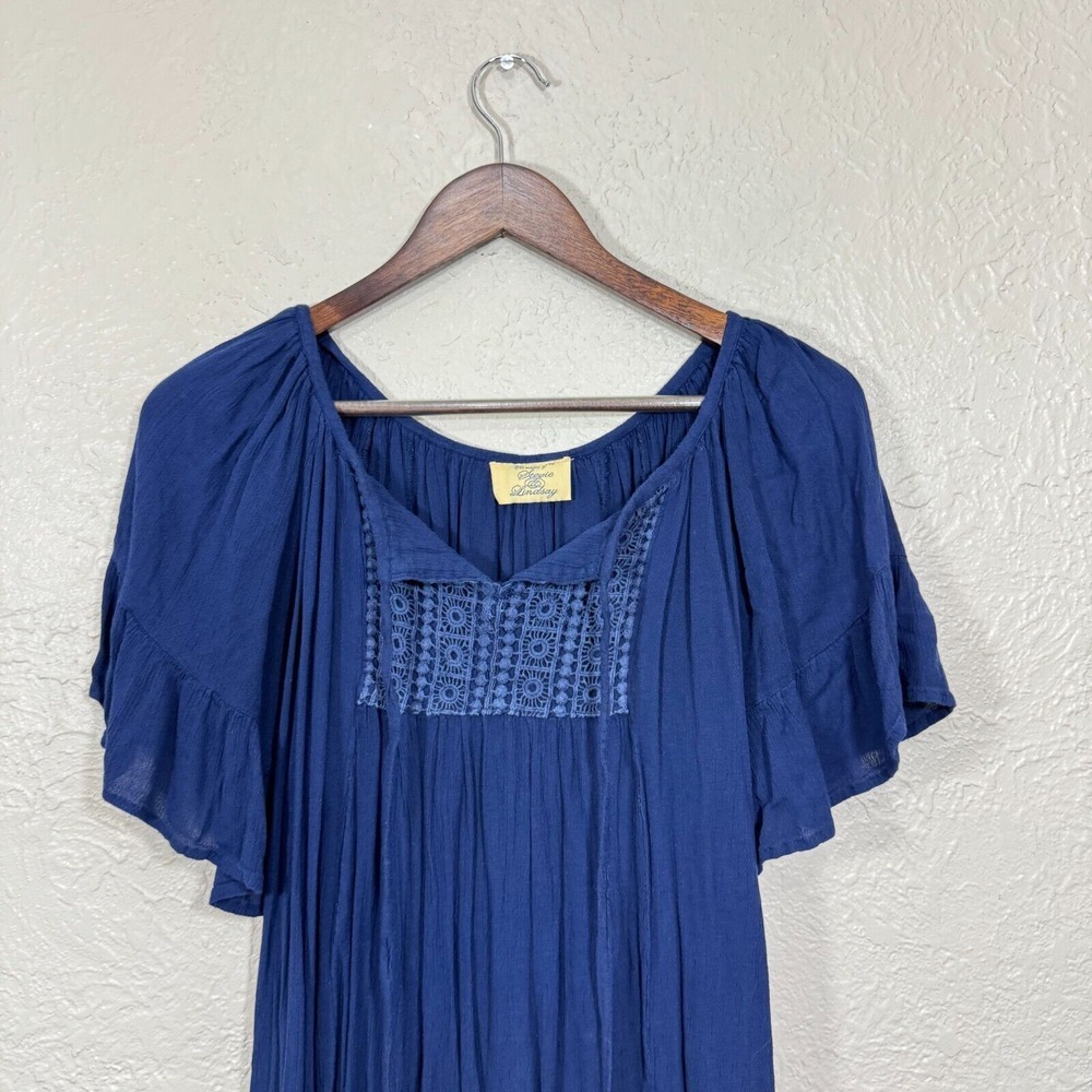Vintage Y2K Boho Western Cowgirl Dress Tunic S Gauzy Tiered Embroidery Festival - Picture 2 of 10